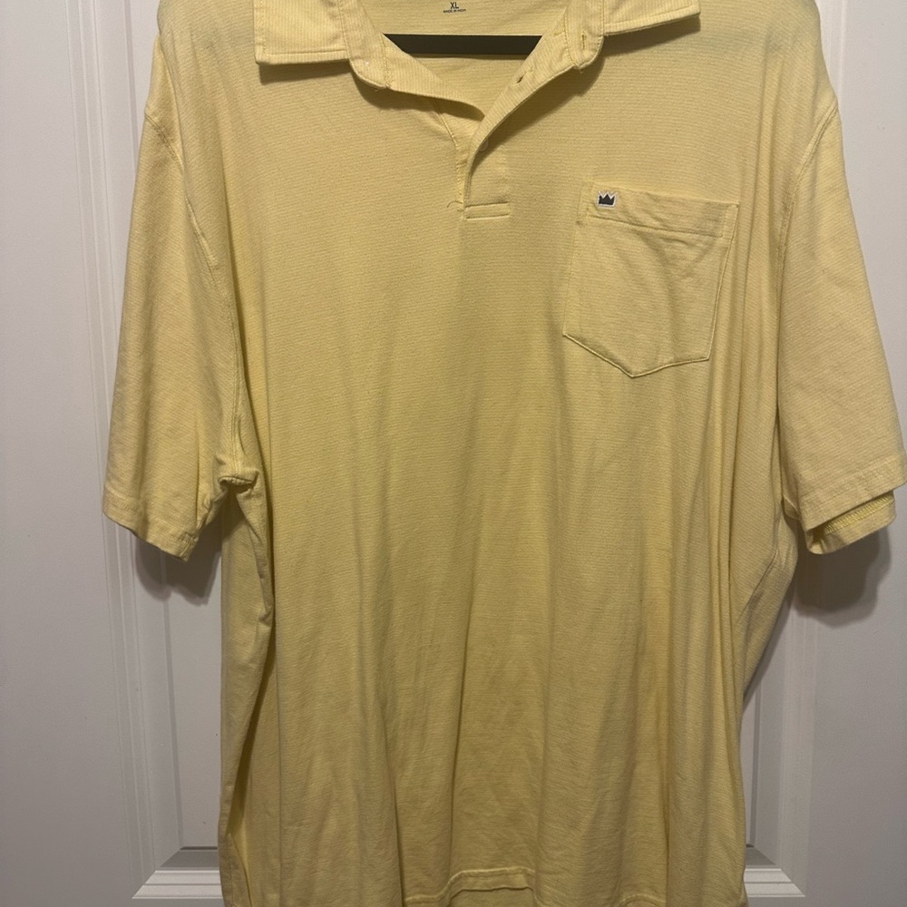 Crown & Ivy Light Yellow and white striped Polo Shirt